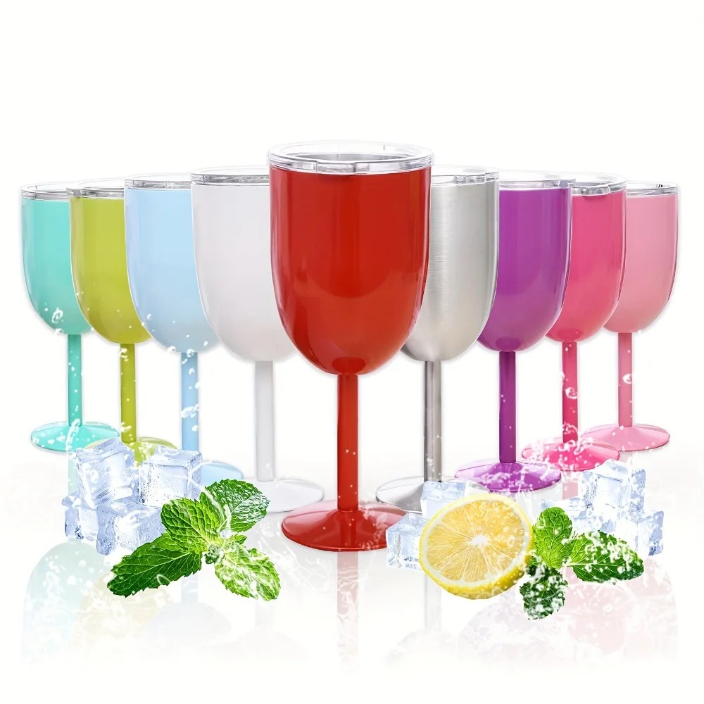 Double Wall Mug - Copa de vino de acero inoxidable,