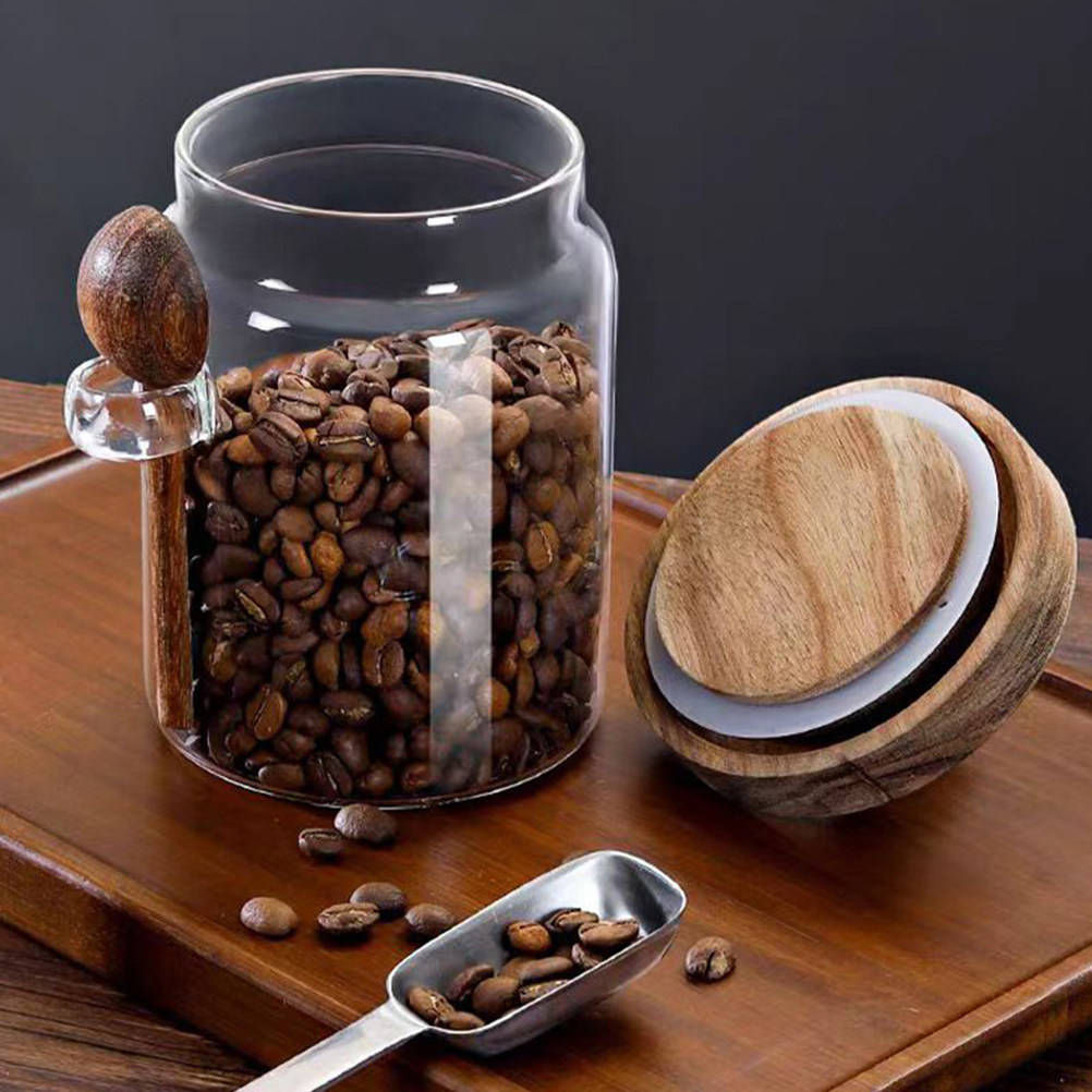 Coffee And Tea Glass - Recipiente de Vidrio Transparente para Almacenamiento