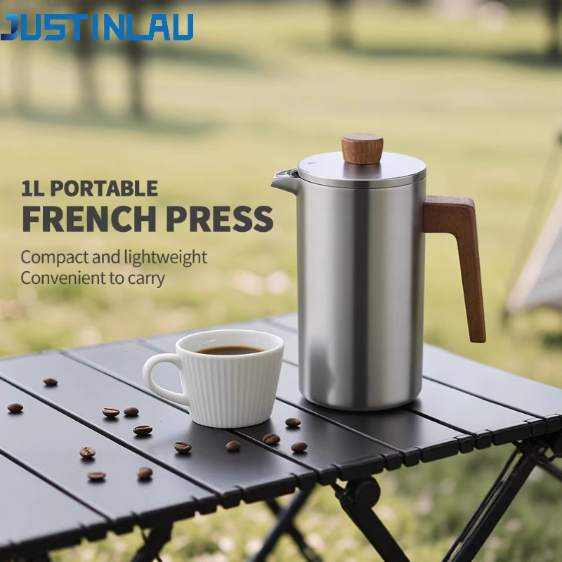 Coffee Tea Pots - Cafetera Francesa de Acero Inoxidable JUSTINLAU