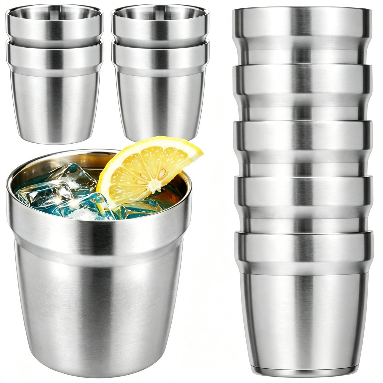 Double Wall Mug - 5/10 piezas de tazas apilables de