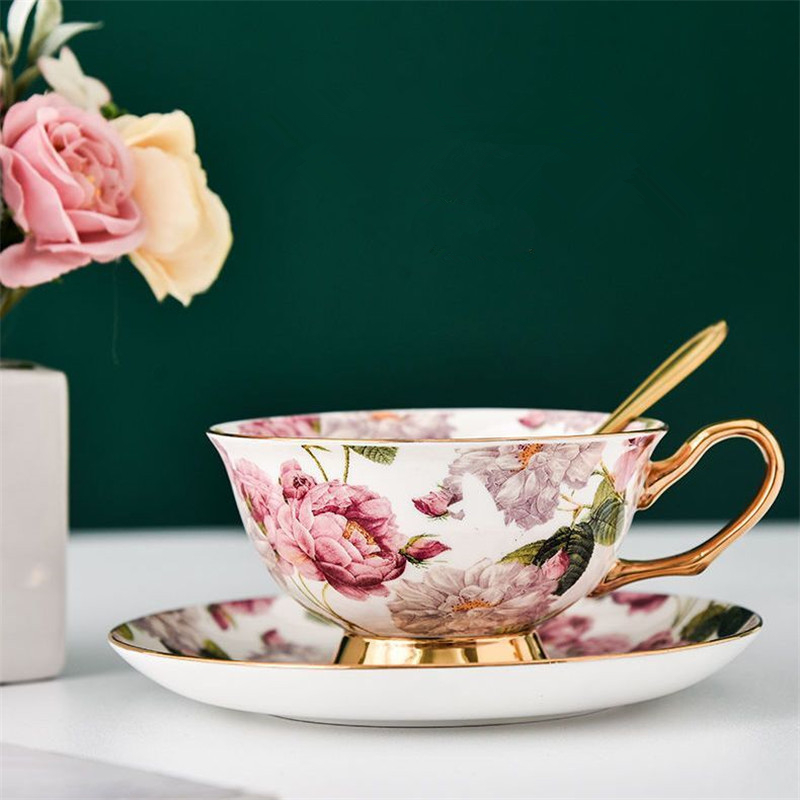 Coffee Tea English - Juego de Taza y Platillo de