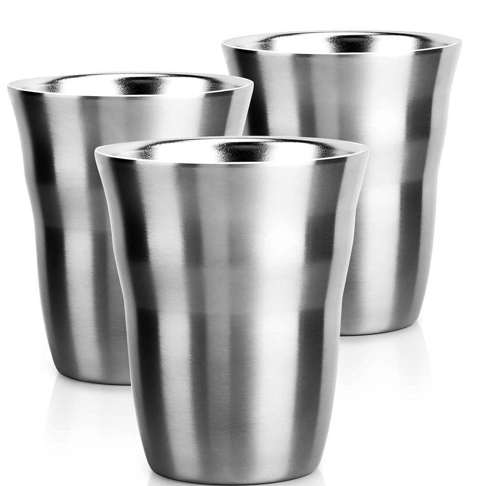 Double Wall Mug - Paquete de 2/3 tazas de Metal,