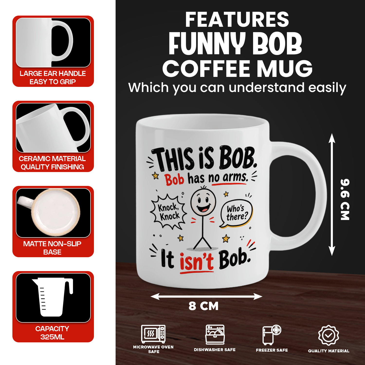 Taza de Café de Cerámica Blanc - Coffee Tea Joke reseña y precio