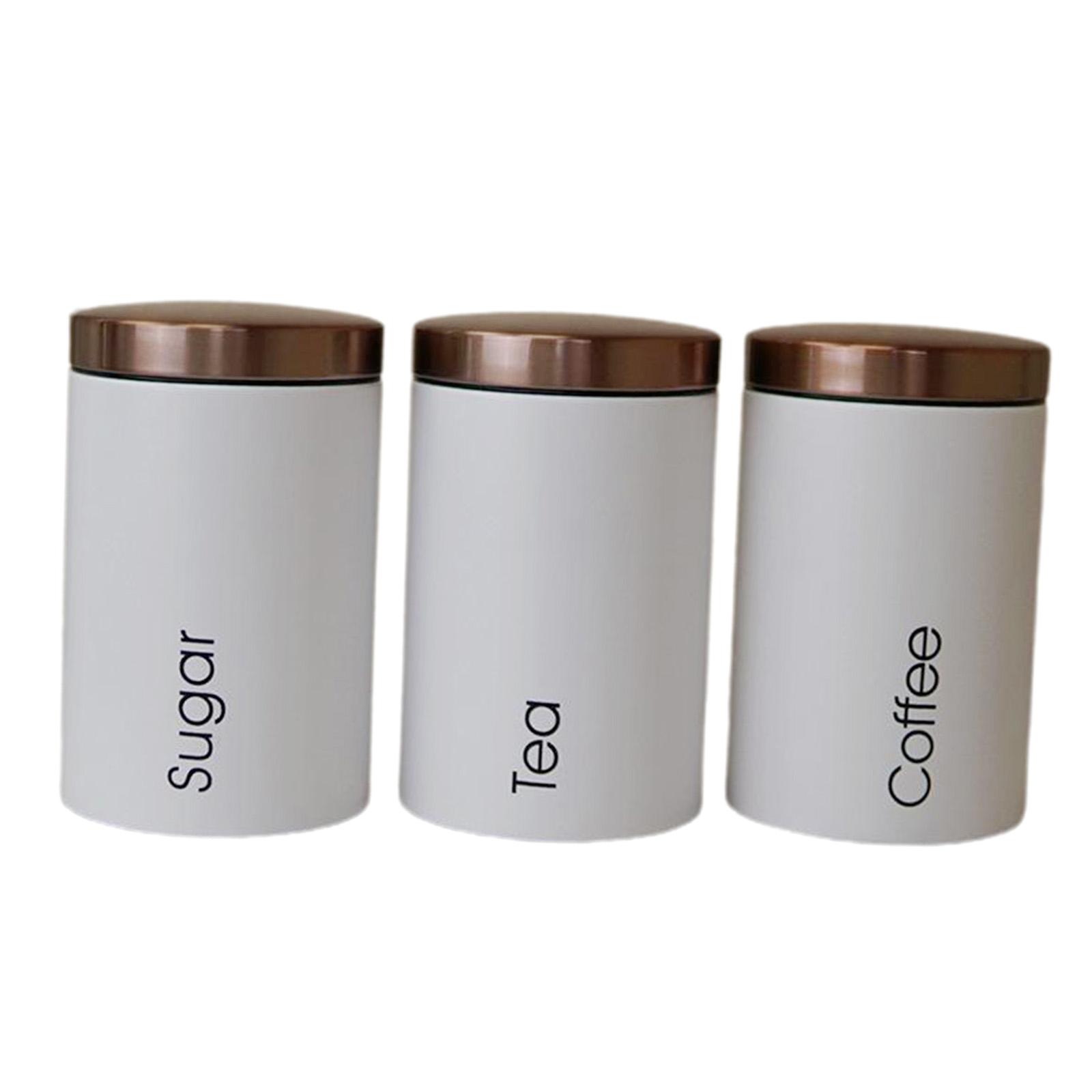 Juego de Recipientes Metálicos - Coffee Tea And Sugar Canister Set reseña y precio