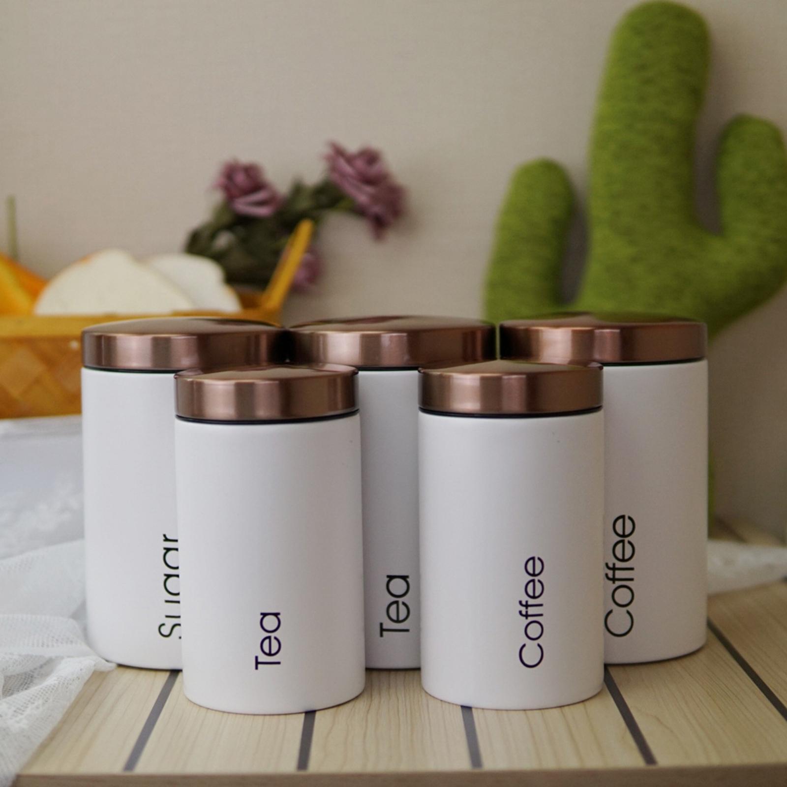 Juego de Recipientes Metálicos - Coffee Tea And Sugar Canister Set reseña y precio