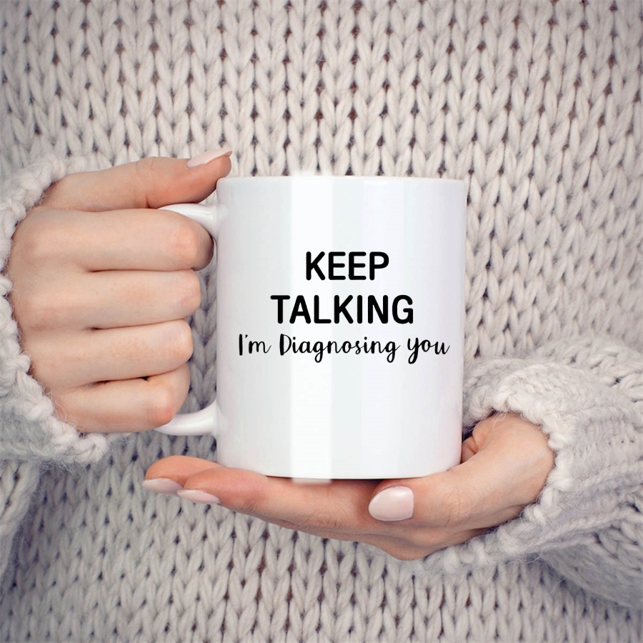 Tazas Keep Talking I'm Diagnos - Coffee Tea Friends reseña y precio