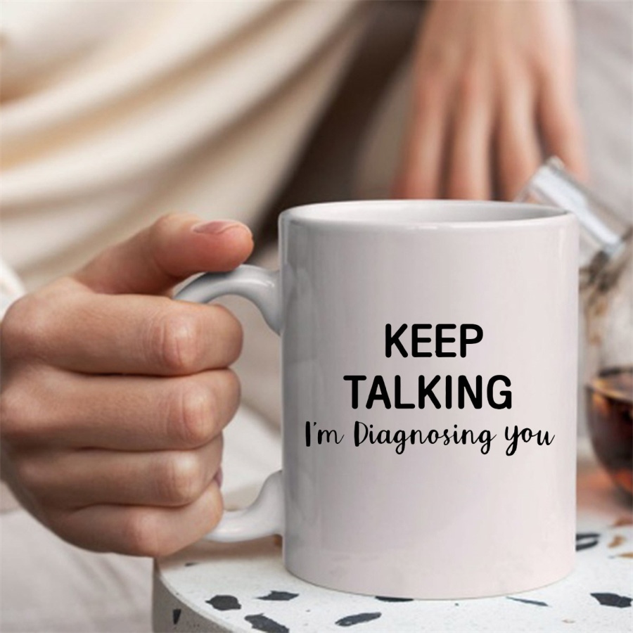 Tazas Keep Talking I'm Diagnos - Coffee Tea Friends reseña y precio